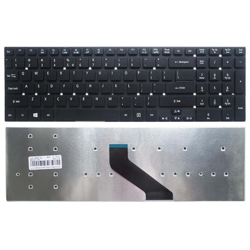 Teclado preto dos EUA para Acer, Notebook, V3-572, V3-532, V3-572G-59TB, MS2394, série Z5WAH, novo