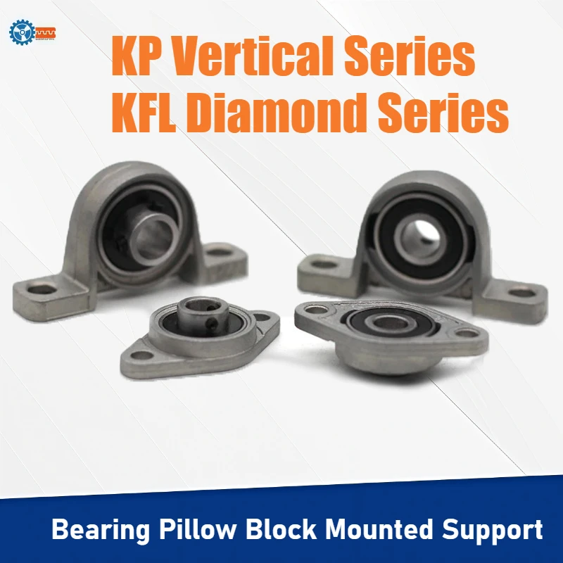 

1pcs Mounted Bearing Pillow Block Zinc Alloy Type:Kp08 Kp000 Kp001 Kp002 Kp003 Kfl08 Kfl004 Kfl005 Kfl006 Bore 8-35mm