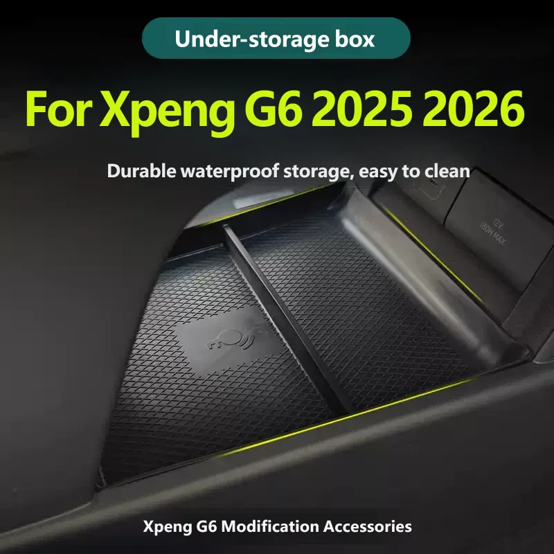 Car Accessories For Xpeng G6 2025 2026 Car Center Console Under Storage Box Sorting and Finishing Board Interior Accessories