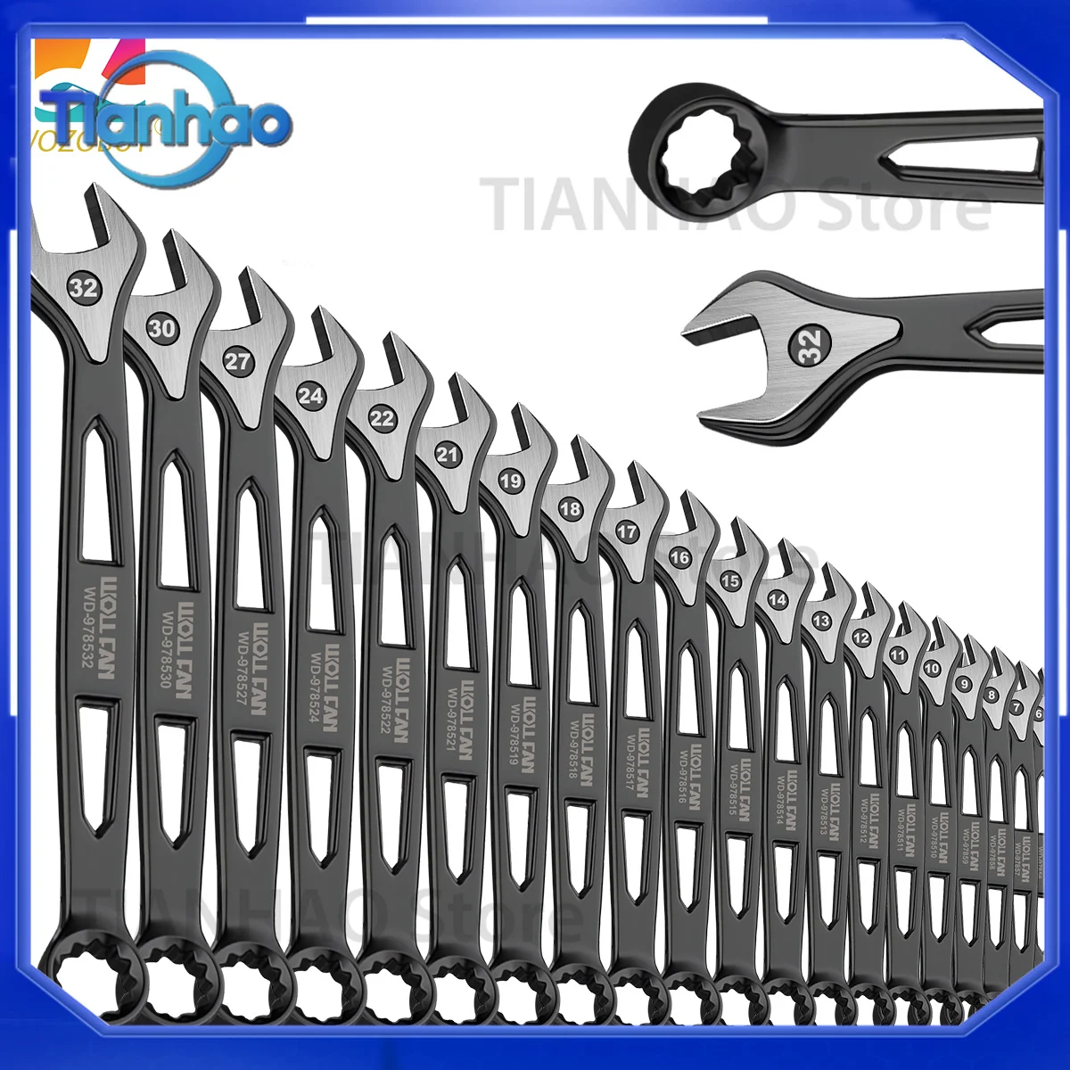 17/18/19/20pcs Complete Metric Combination Wrench Set, 6-32mm Ideal for General Household, Garage, Workshop, Auto Repairs