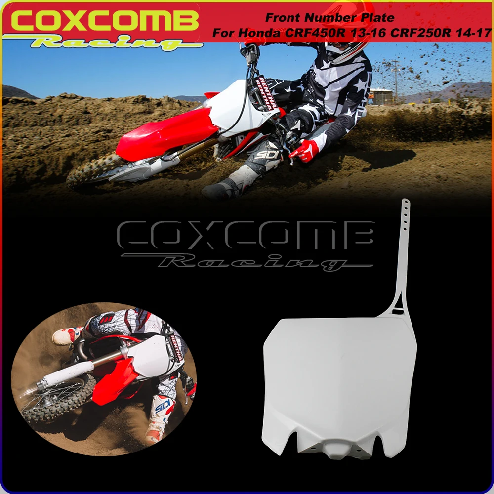 

Dirt Bike Front Number Plate For Honda CRF250R CRF450R Motorcross License Panel Fairing Mask Accessories CRF 250R 450R Plastic