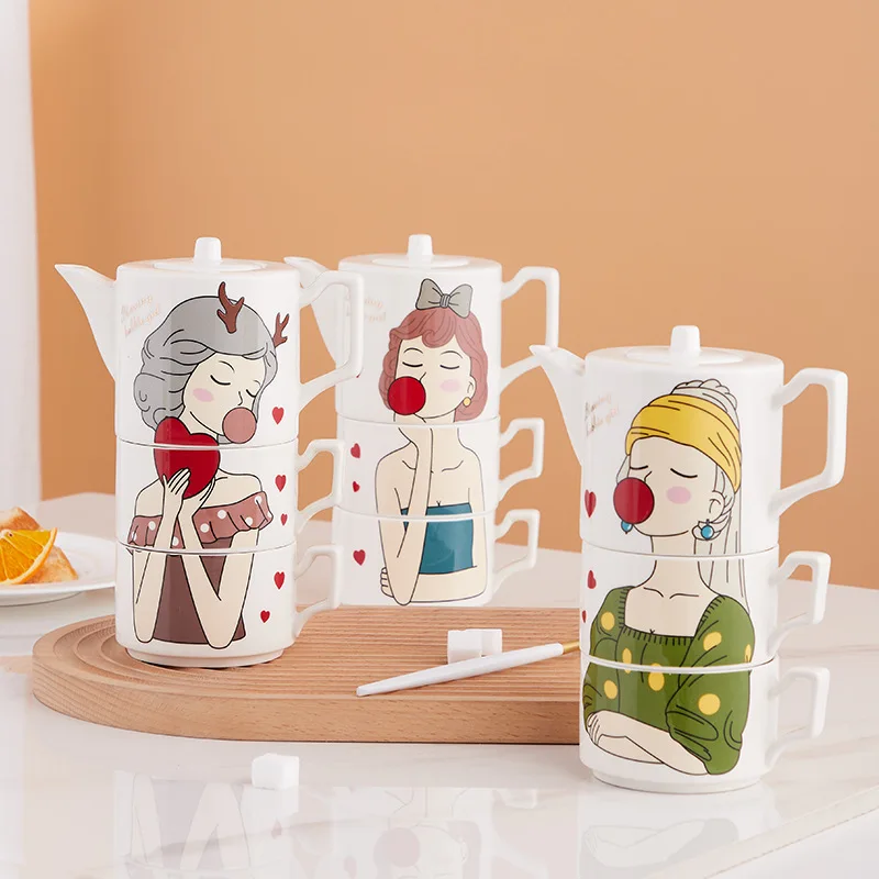 Creative Ceramic Tea Set as Souvenir - Adorable Girlish & Fresh - style Coffee Cups