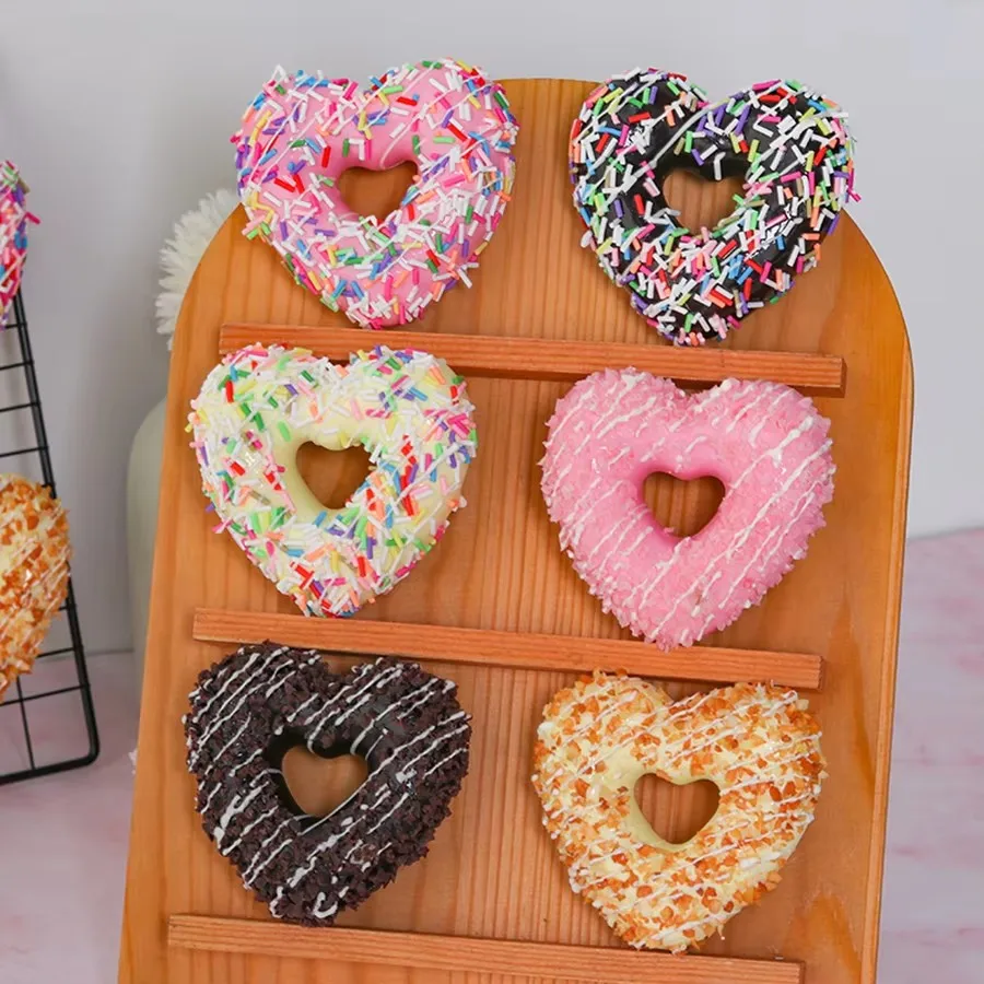 6 قطعة/المجموعة على شكل قلب الكعك الحلوى حفل زفاف الديكور كعكة الديكور التصوير المهنية محاكاة كعكة نموذج #3