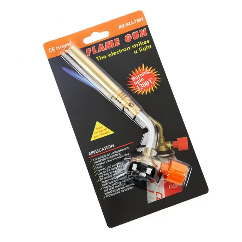 Butane Burner Welding Gas Torch Flame Gun Brazing Flamethrower Outdoor Camping BBQ Portable Soldering Heat Gun Welding Equipment