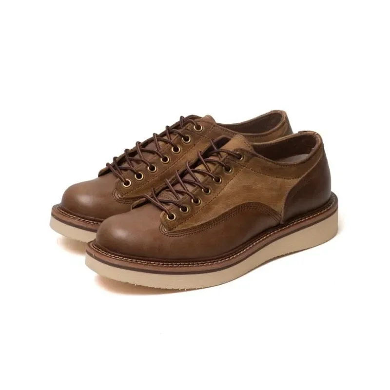 New Handmade Designer Men Casual Shoes Vintage British Cow Leather Ankle Boots Tooling Round Toe Motorcycle Boots Platform Boots