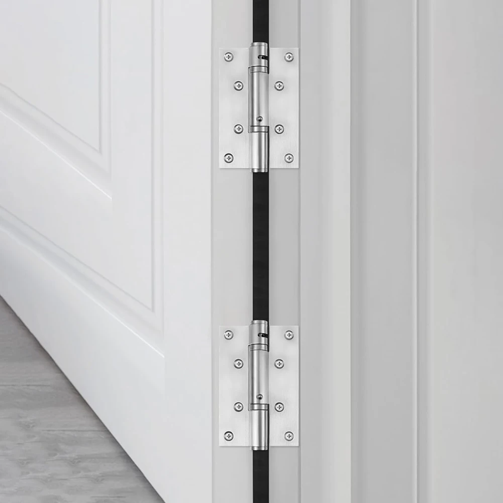 Brushed Stainless Steel Door Hinges 2 PCS for Room and Wooden Doors with Removable Pins and Installation Hardware