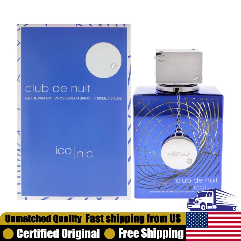 

Armaf Club de Nuit Blue Iconic Eau de Parfum Spray 3.6Oz Premium Arabian Perfumes Lasting Fresh Woody Pheromones Cologne for Men
