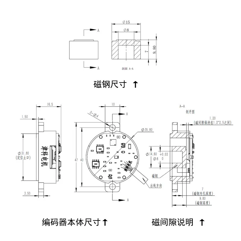 Split Type Absolute Value Single Loop Multi Loop Tamagawa Protocol 17 Bit Split Rate Magnetic Encoder