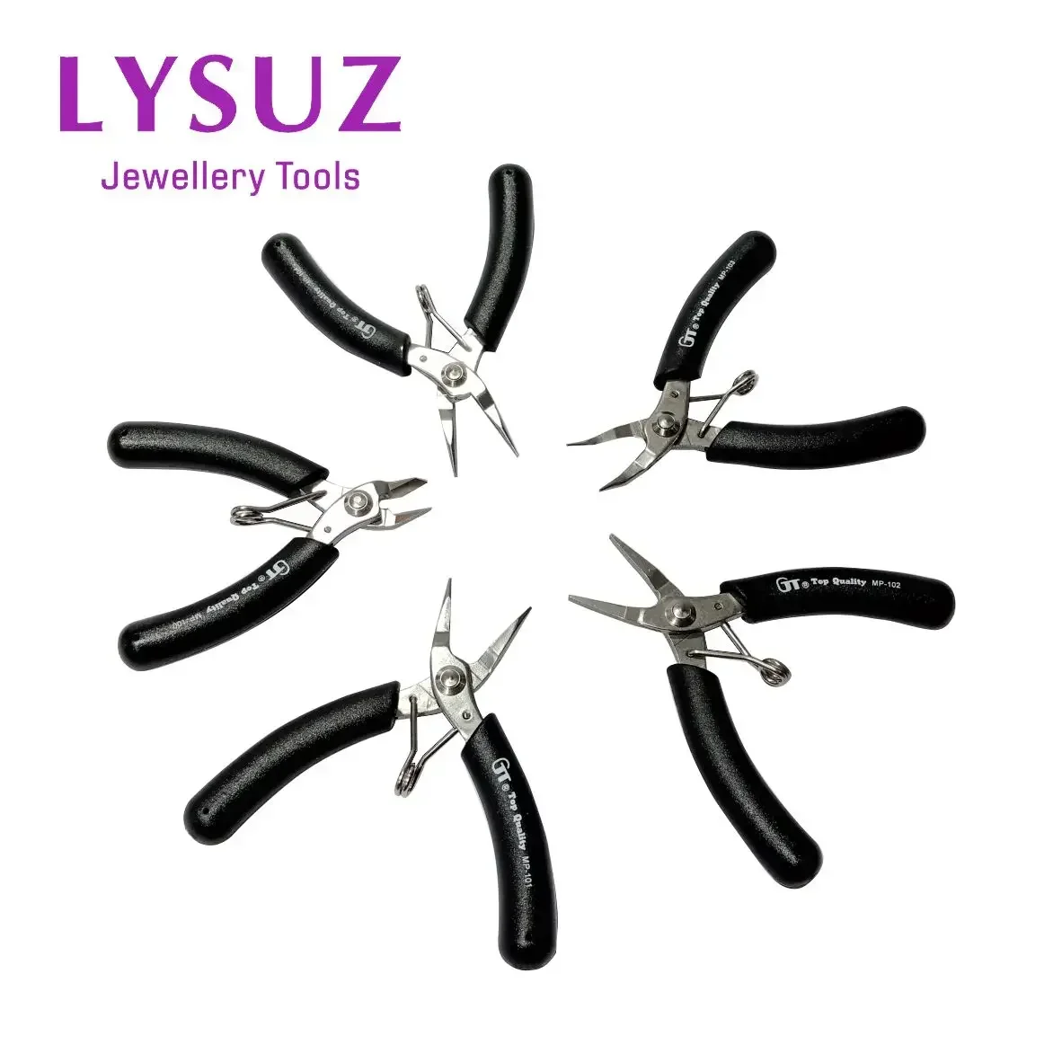 5pcs Stainless Steel Pliers With Rubber Grip Jewelry Accessory Needle Nose Round Nose DIY Handmade Tools