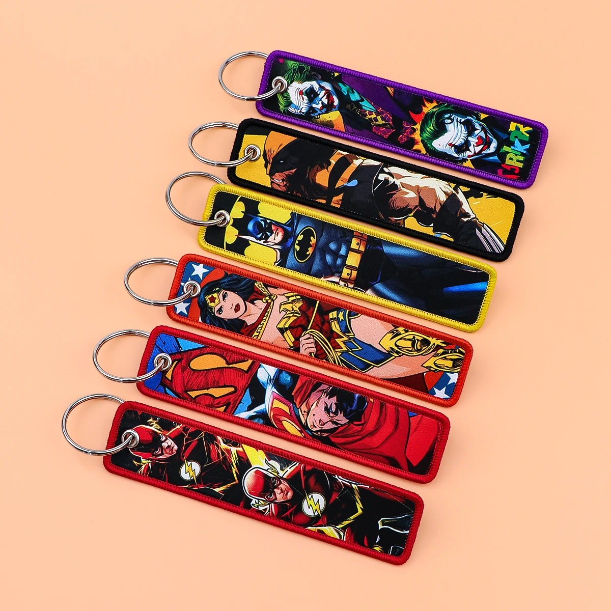 

1PCS America Movie Hero Embroidery Key Fobs Keychain for Motorcycle Cars Key Holder Pendant Jewelry Chaveiro Friends Gifts