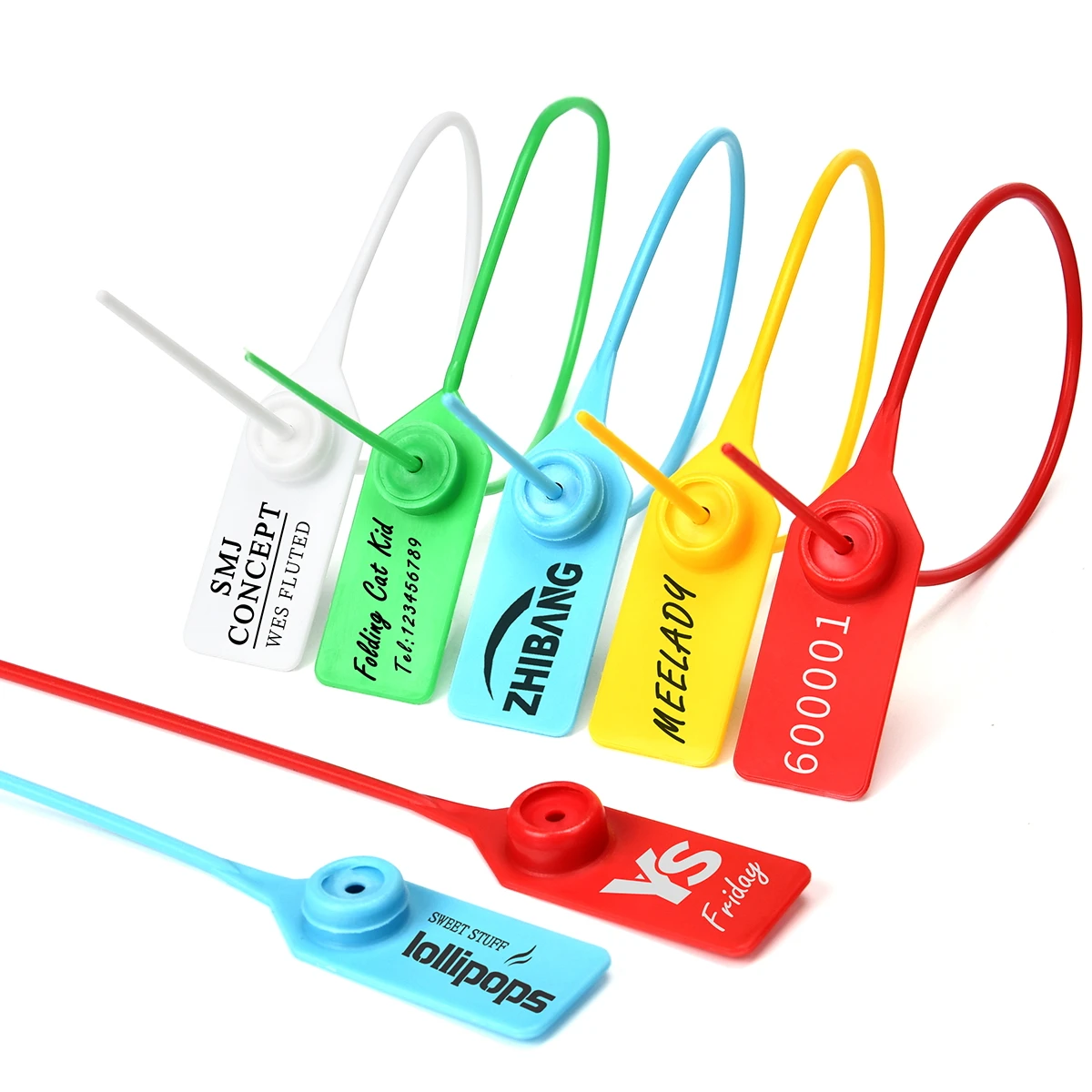 100Pcs Custom Numbered Tamper Proof Plastic Security Seals Pull Ties Anti-Tamper Tags for Logistics Cargo Protection