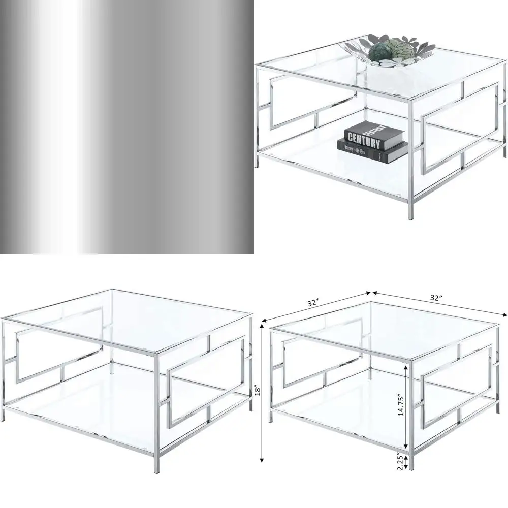

Town Center Clear Glass Chrome Coffee Table
