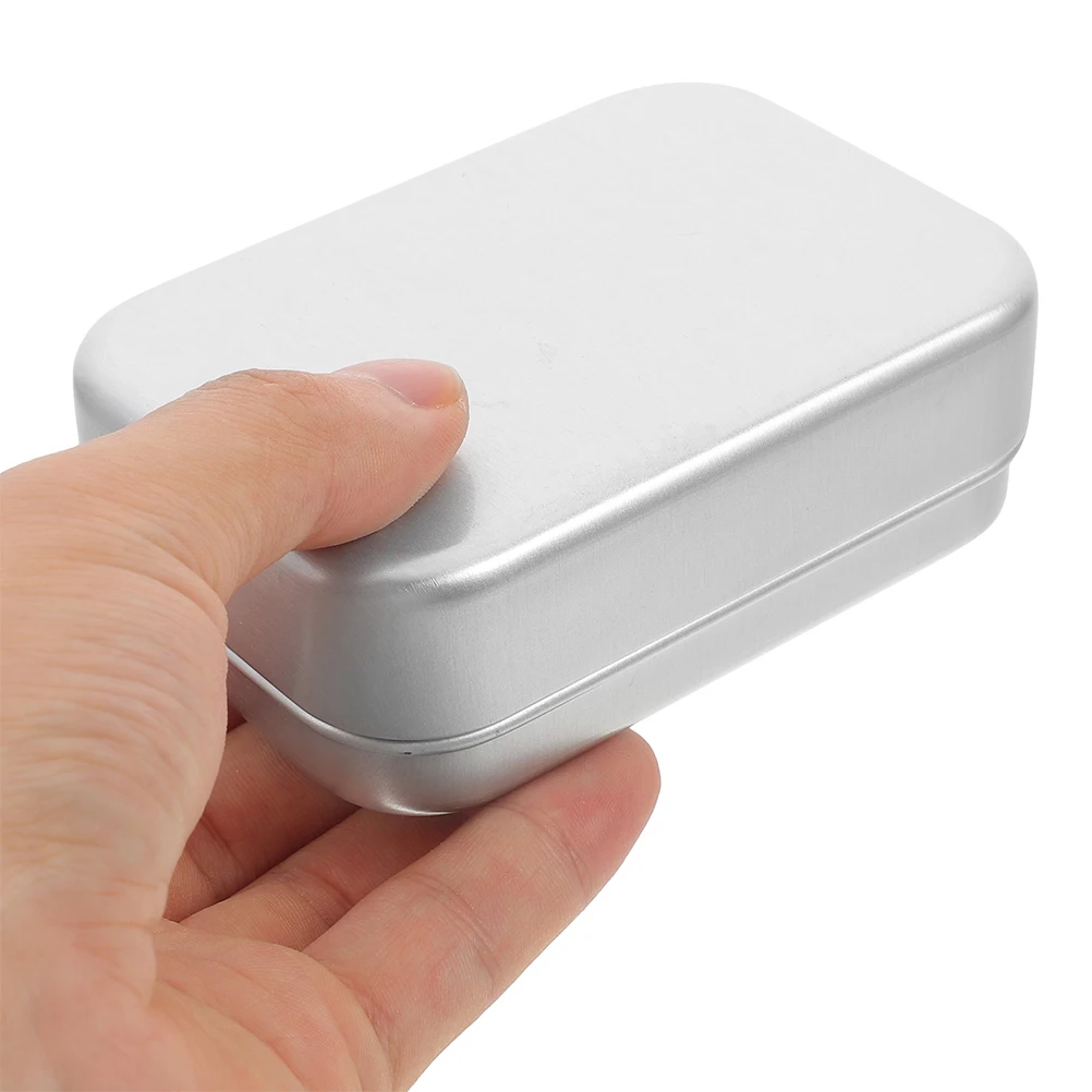 

2pcs Travel Box Metal Container Portable Holder With Lid Lightweight Dish For Bathroom Travel Household Use Bar Soap