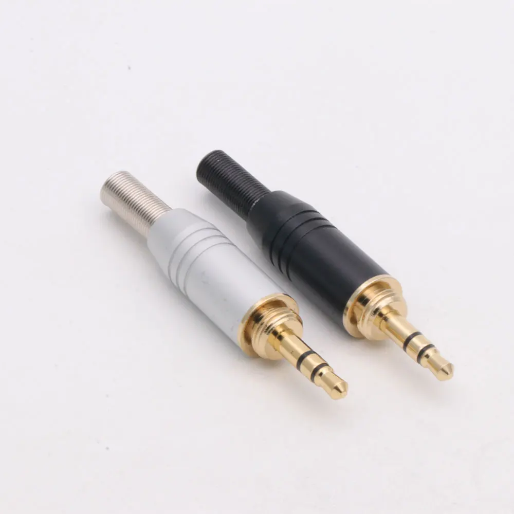 2PCS 3.5MM Jack 3 Poles Stereo Male Plug Soldering Wire Connector For Microphone MIC Headphone Earphone Speaker Audio&Video