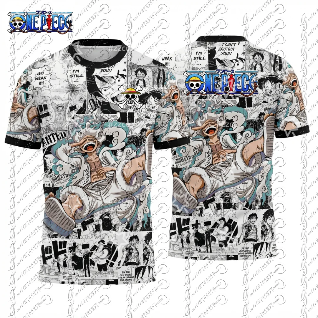 

2026 One Piece Graphic T-shirt Japanese Anime Football Jerseys Sports Dry Quickly Men's T-Shirt Children's Clothing Tee Woman