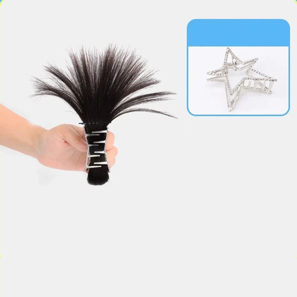 Synthetic Chicken Nest Head Wig High Head Spicy Girl Ball Head Chicken Feather Shuttlecock Fountain High Horse Tail Wig