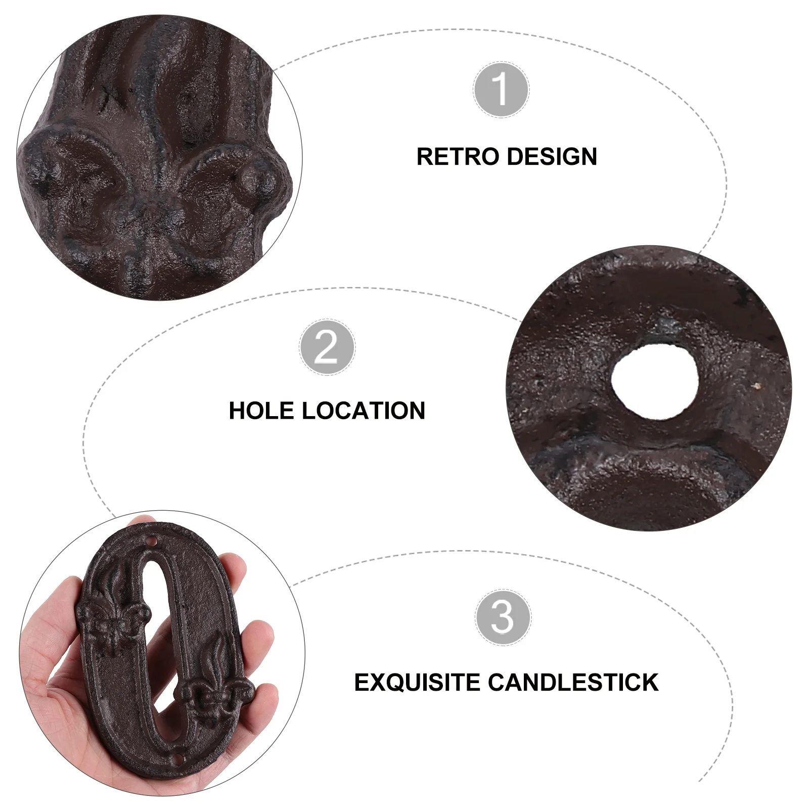 

Retro Door Address Numbers Cast Iron Signs Finish Wall Mounted For Room Floor Bathroom Mailbox Number