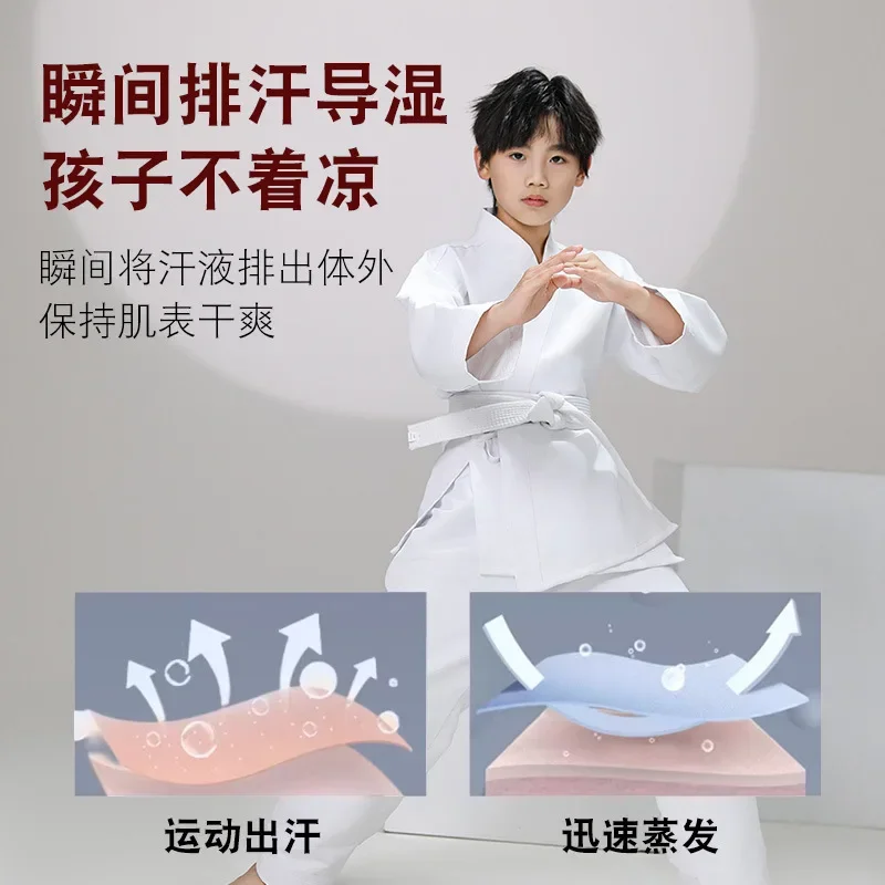 New Breathable karate uniform for kids and adults lightweight pants and jackets martial arts uniform with free belt for students