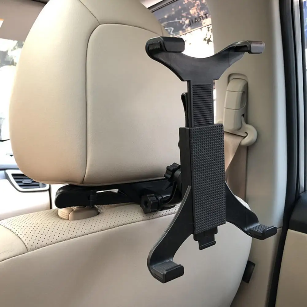 Universal Telescopic 360 Rotation Car Headrest Tablet For iPad Mount Support Holder 7-11 Seat Flat four-jaw buckle phone holder