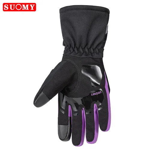 Imagen 2 del producto SUOMY invierno cálido mujeres guantes de motocicleta rosa 100% impermeable señora adolescentes niñas púrpura Motocross moto carreras guantes de montar