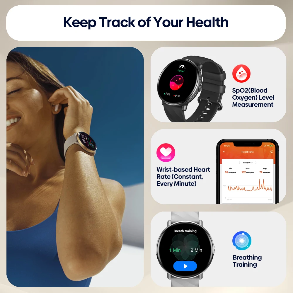 Original Zeblaze GTR 3 Pro Smart Watch Men 1.43in AMOLED Display Fitness Tracker 316L Stainless Steel IP68 Waterproof Smartwatch - Image 5