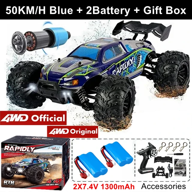 4WD Afstandsbediening Auto Off Road 4x4 RC Hoge Snelheid Buggy Truck Super Borstelloos 50 of 80 KM/H Snelle Drift Racing Speelgoed Kinderen Volwassenen