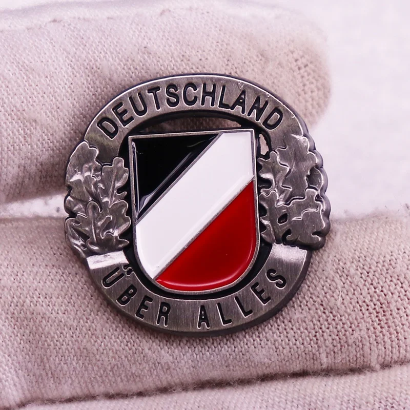 1 قطعة خمر ألمانيا العلم دبوس أوراق البلوط بروش الأسود Deutschland شارة الرجال باتريوت هدية