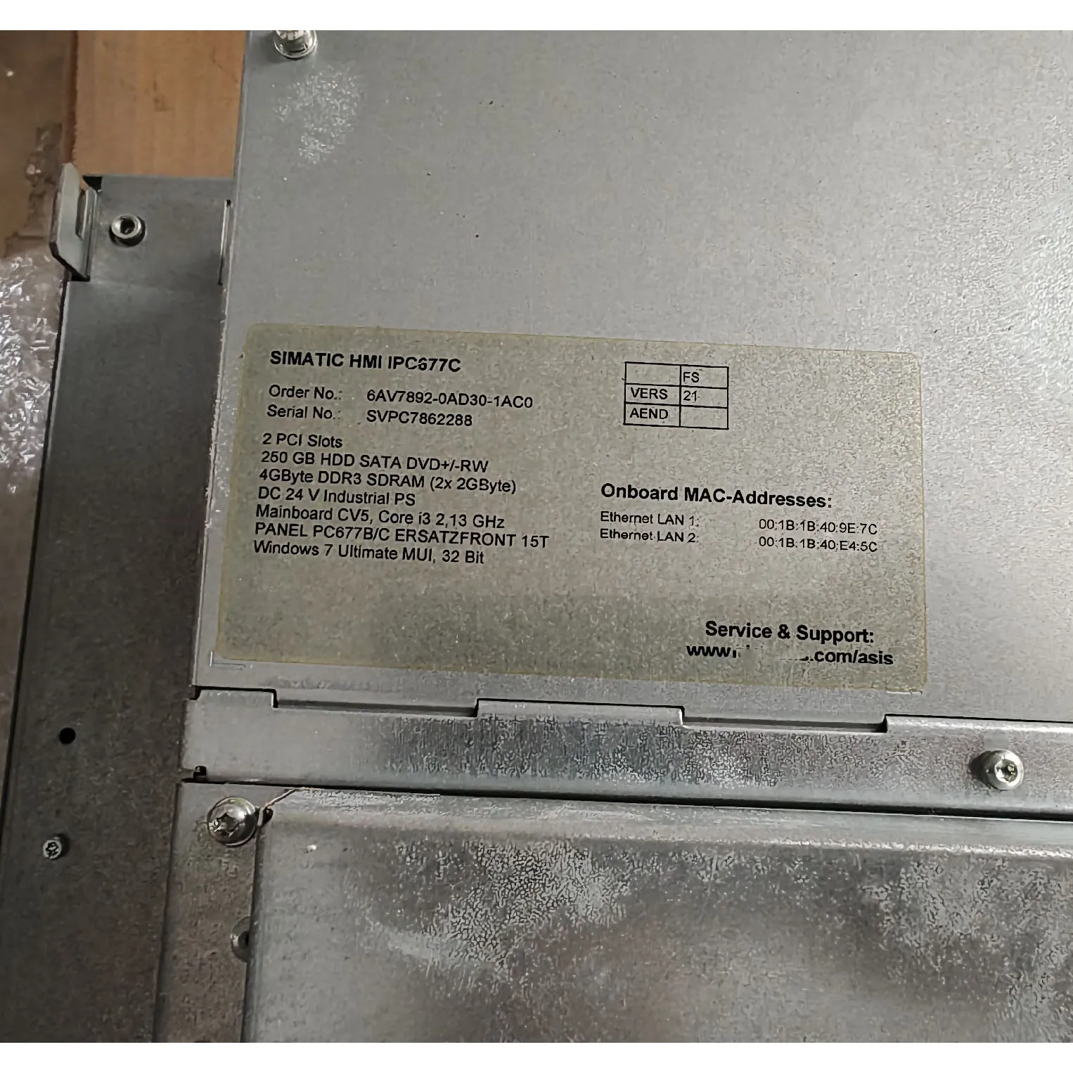 IPC677C 6AV7892-0AD30-1AC0 산업용 제어 화면 보증 포함