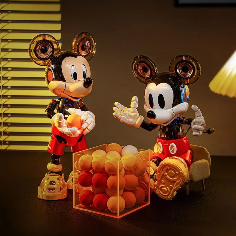 Disney Mickey Donald Duck Action Figures Anime Cartoon Cyber Character Model Bricks Desktop Ornaments Assembly Toys Holiday Gift