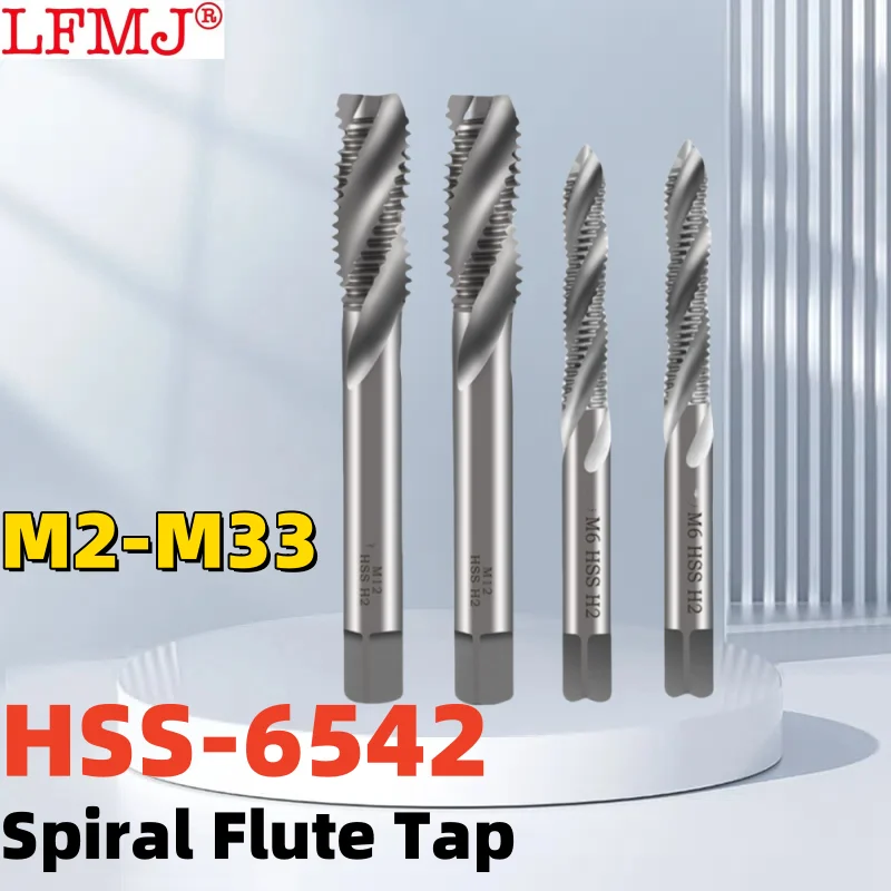 

1PCS HSS 6542 Thread Tap Metric Screw Tap Spiral Flute Tap Right Hand Machine Plug Tap M2M3M4M5M6M7M8M10M11M12M14M16M18M20-M33