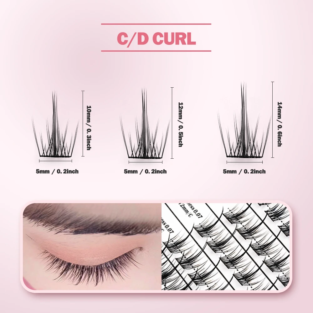 Extensiones de pestañas individuales segmentadas, pestañas postizas de fondo suave, herramientas de maquillaje diario, DIY, Natural