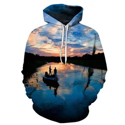 Sudadera con capucha de pez Tropical 3d para hombre y mujer, sudadera de manga larga, Chaqueta ligera de Hip Hop, calle de Fitness, paisaje oceánico, nuevo