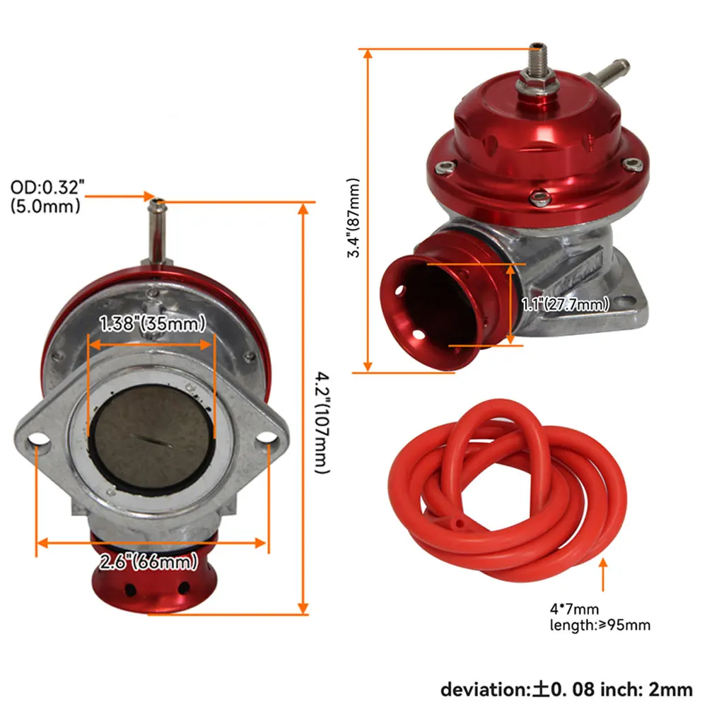 Type-RS Turbo Blow off Valve Adjustable 30psi BOV With 51 57 63 76mm Flange Pipe For All Type-S RS RZ BOV Adapter