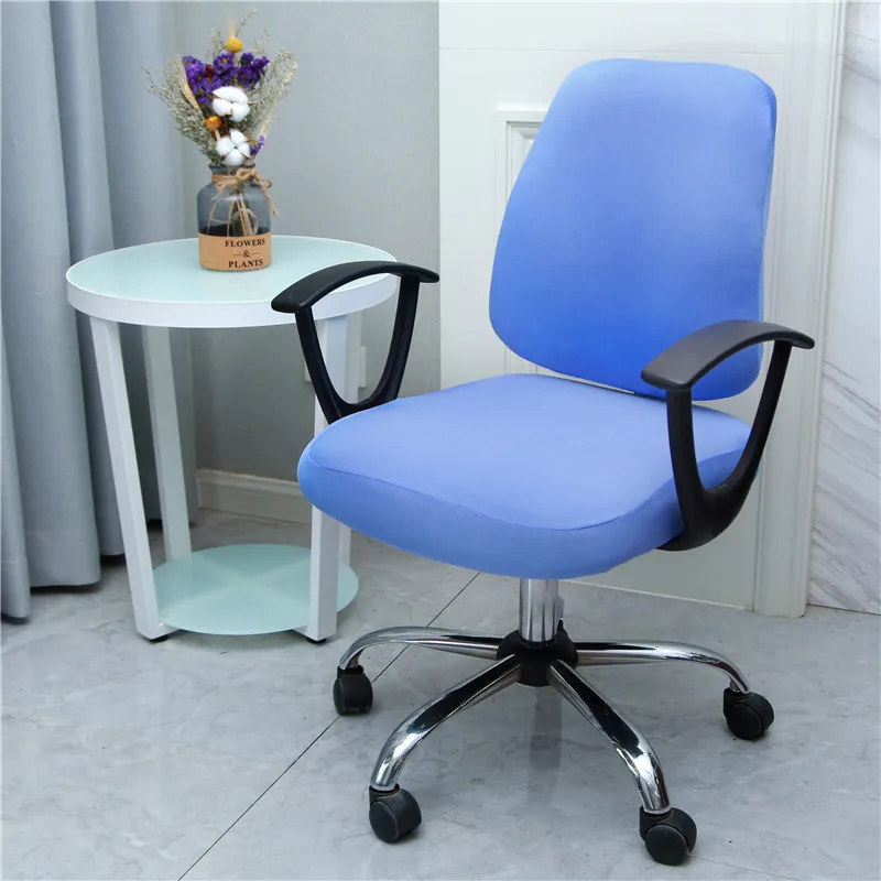Office Chair Cover With Back Computer Game Seat Cover Solid Universal Spandex Anti-dust Elastic Armchair Slipcover
