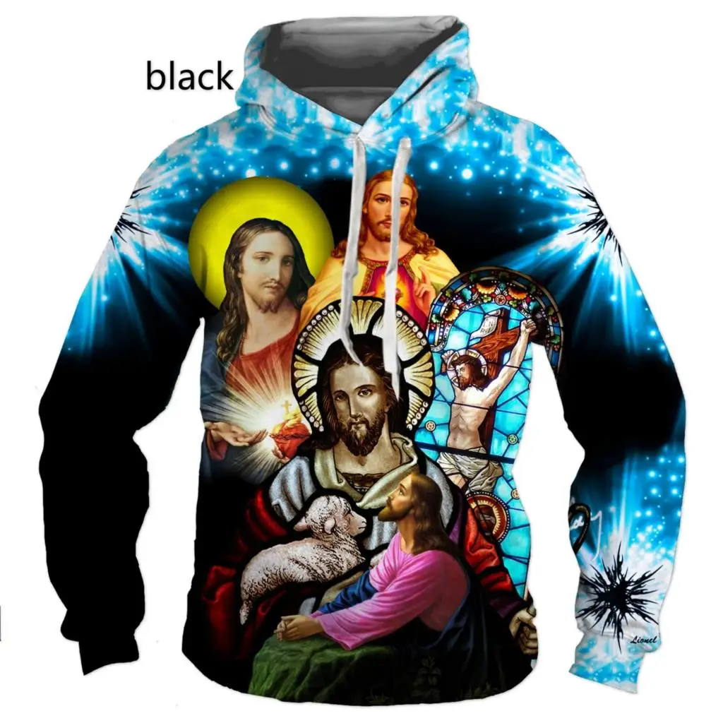 Christian God Jesus Cross Hoodie 3d print Sweatshirts Man/Woman Sweatshirt Harajuku Streetwear fashion kids hoodies men coat