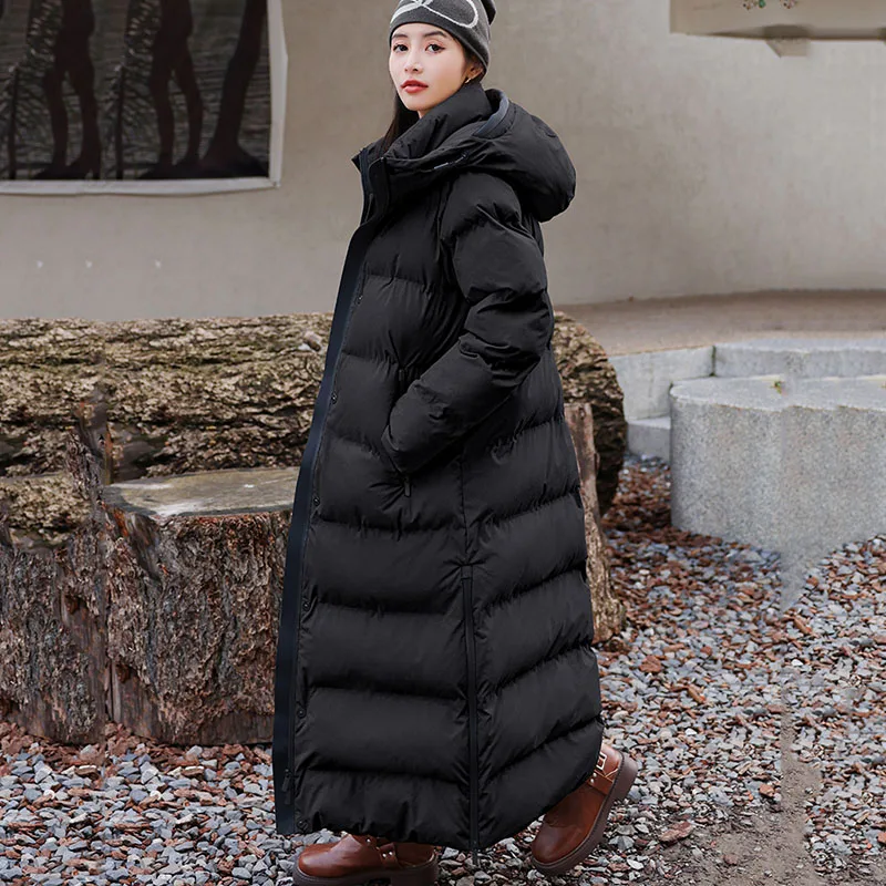 New Winter Cold Warm Down Jacket Women\'s Super Long Thick 90% White Duck Down Coat High-grade Snow Female Hooded Parker Overcoat