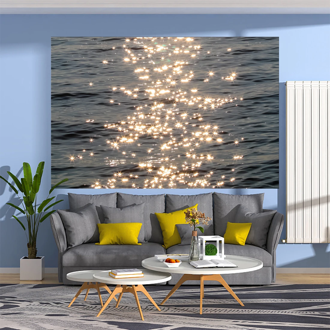 Shimmering Sea Surface Wall Haning Tapestry Landscape Printed Home Decoration Vacation Backdrop Sofa Blanket