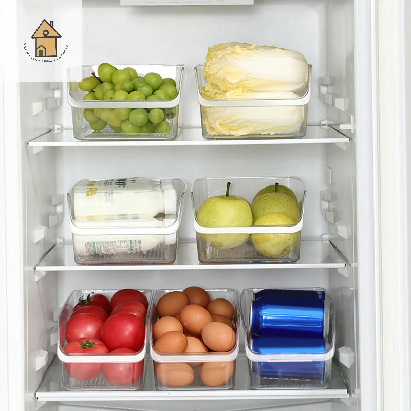 

1PC Refrigerator Storage Box Fresh-keeping Box Household Vegetable Fruit And Egg Drawer Refrigerator Organizer Box