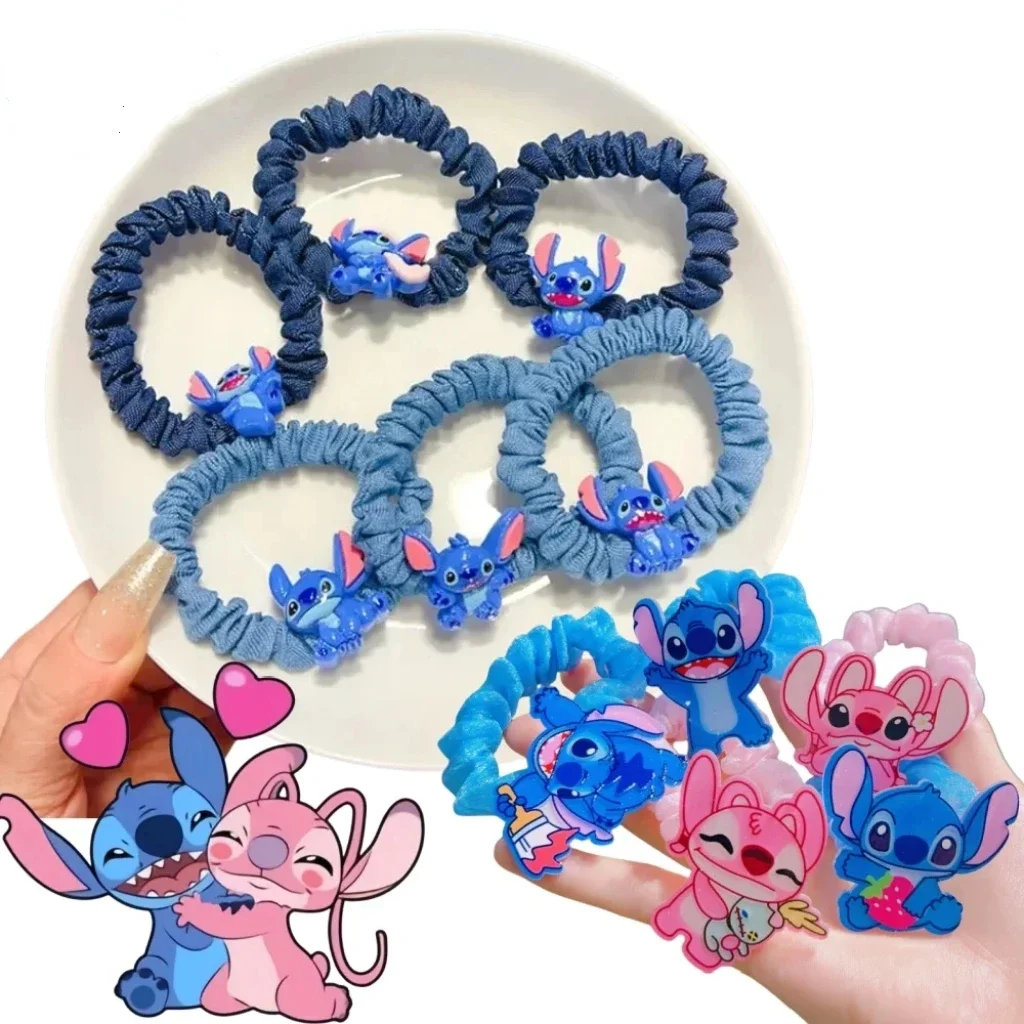 1/5/6 قطعة غرزة أنيمي الشعر التعادل الأطفال اكسسوارات رباط شعر Kawaii غرزة الشكل دمية الفتيات رئيس حبل الاطفال اللعب الهدايا