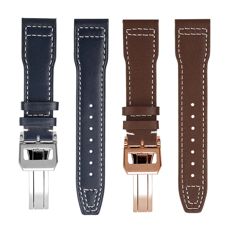 For Iwc IW378003 378005 377709 500916 Pilot Princekin Mark Wrist Band Men\'s Watchband 20mm 21mm soft Genuine Leather Watch Strap