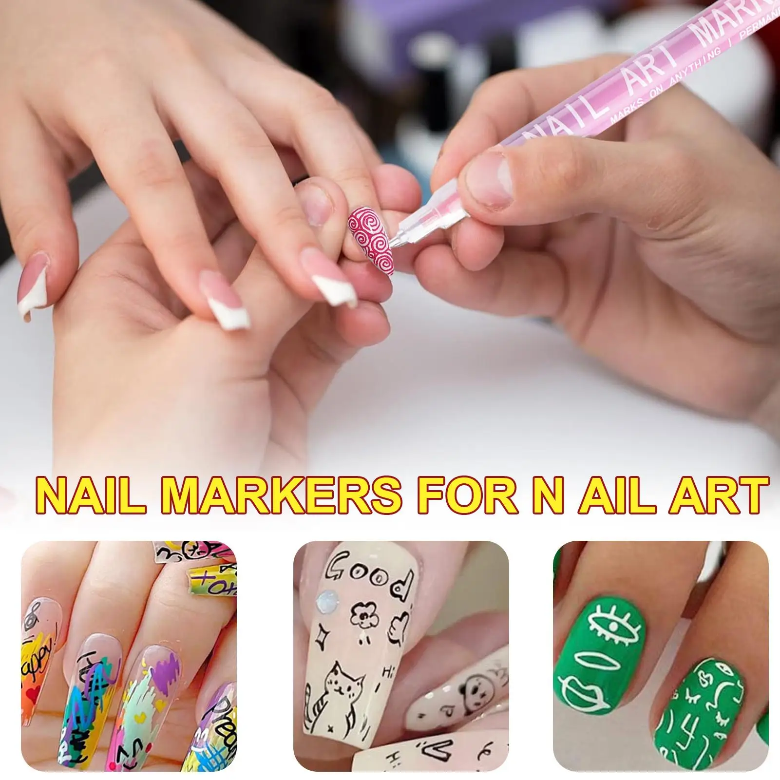 네일 마커 12색 빠른 건조 매니큐어 아트 페인팅 키트 미세 팁 그래피티 도팅 네일 드로잉 아크릴 펜 여성 소녀용