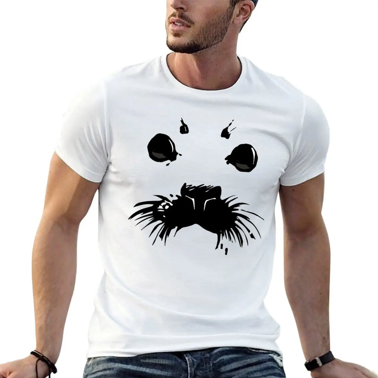 Abstract Harp Seal Face Shirt T-Shirt Casual Streetwear Short Sleeve Tee
