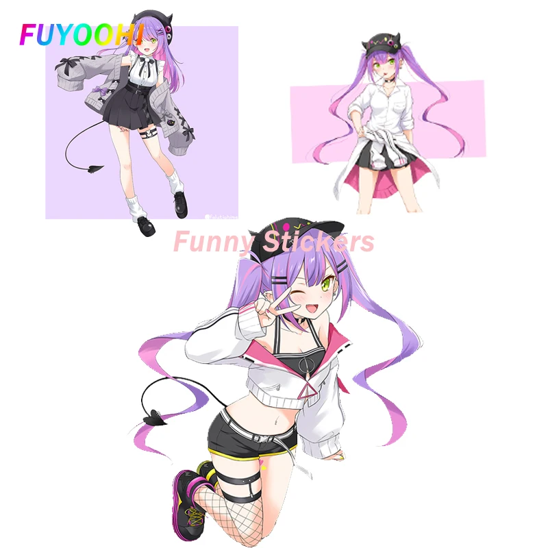 FUYOOHI Play Stickers  Personality Tokoyami Towa and Bibi Hololive Anime Brand Stickers Individual Motorcycles Car Accessories