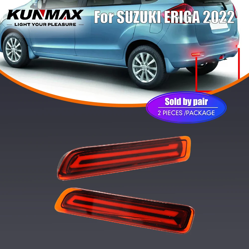 Luces LED para Parachoques Trasero de Coche Suzuki Ertiga Brezza X-bee S-presso 2022, Luces Reflectantes Traseras, Luces de Freno DRL, Accesorios, 2 Piezas