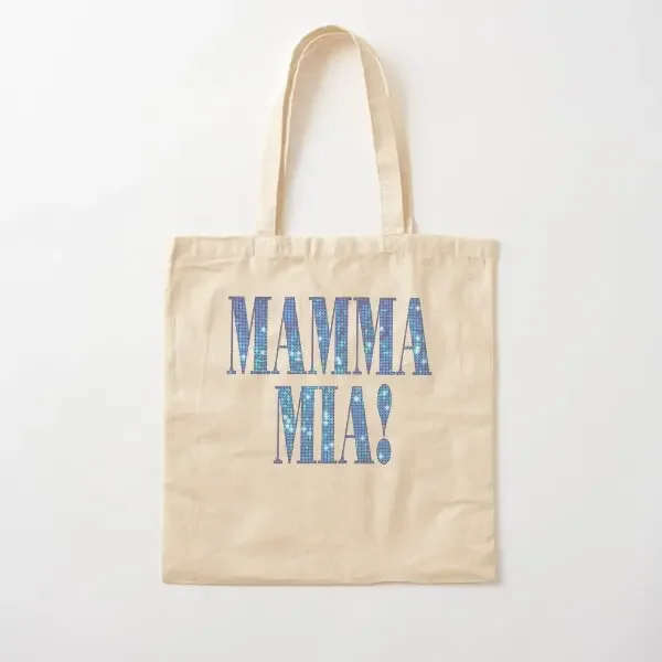 ماما ميا ديسكو حقيبة قماش قطنية للسفر للمتسوقين عادية قابلة للطي المرأة حقيبة يد مطبوعة للجنسين قابلة لإعادة الاستخدام النسيج مصمم حمل #1