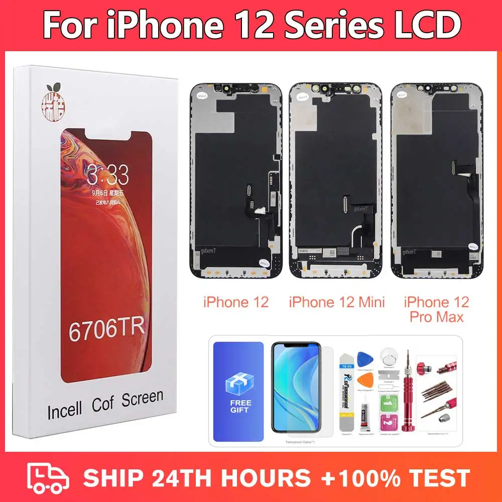 JK LCD Display Touch Screen Digitizer Assembly for iPhone 12/12Pro/12 Mini/12 pro Max Compatible iPhone 12 Series