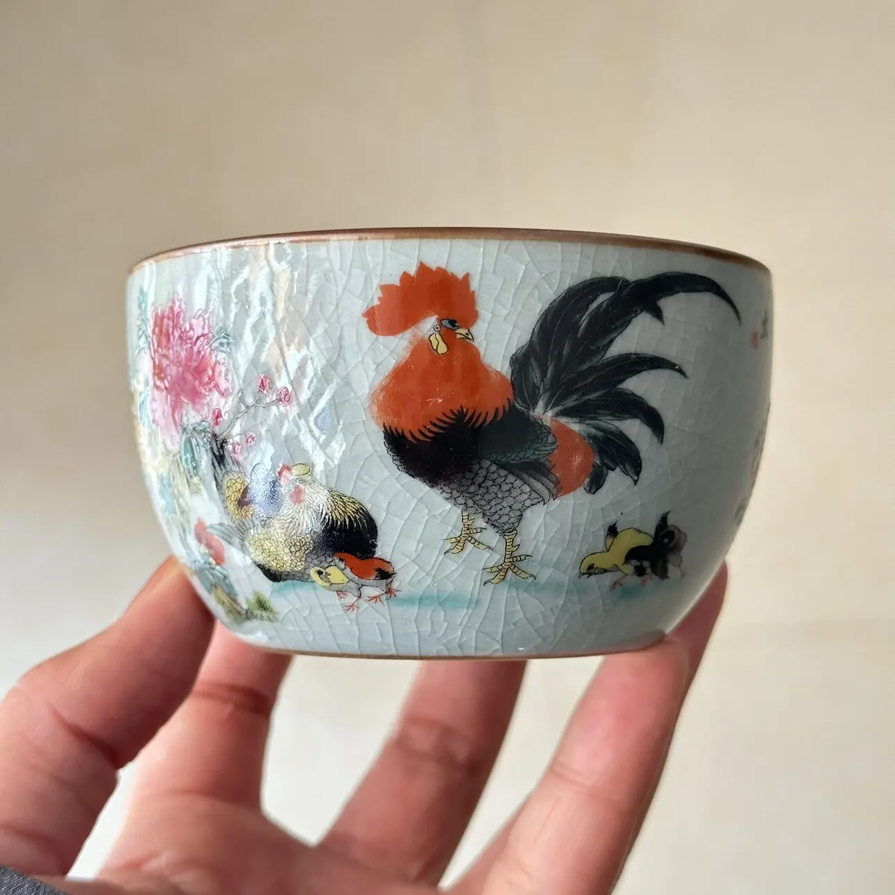 Jingdezhen Pastel Cup Single Cup Lucky Pressure Bottle Old Clay Rooster Tea Tasting Cup Ceramic Cup