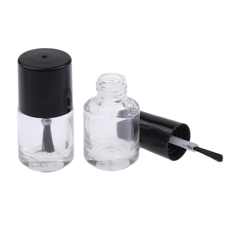 Bouteille de vernis à ongles africain avec bouchon en plastique, bouteille de gel à ongles, récipient avec couvercle, pinceau de maquillage, bouteille de gel à ongles, 5ml, 10ml, 15ml