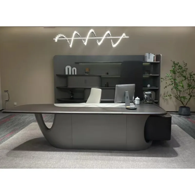 The boss's desk, office desk, chairman and president's executive desk, modern, high-end and elegant general manager's
