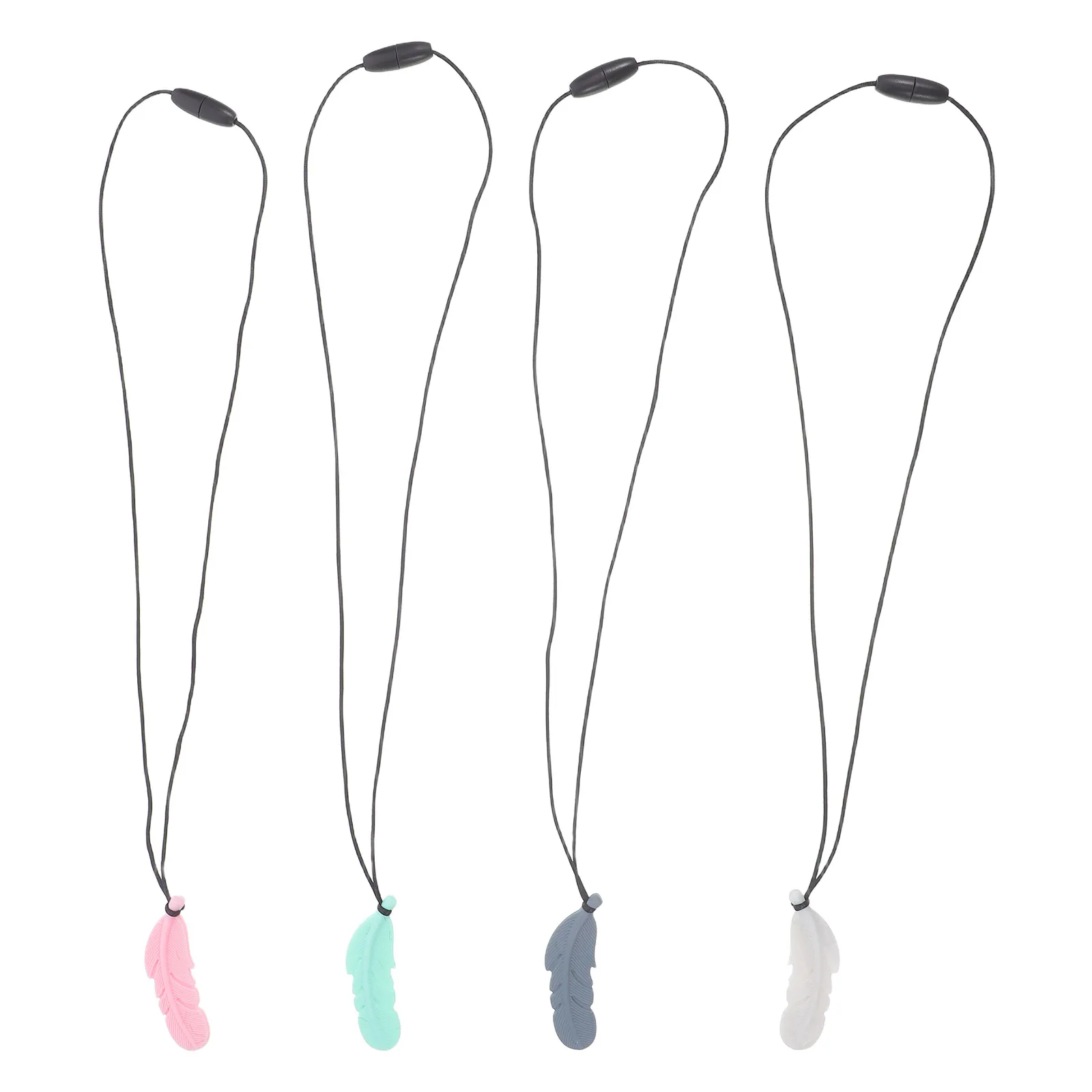 

4pcs Baby Teething Necklace Silica Gel Chew Assorted Molar Teether Toys Infant Care Lightweight Comfortable